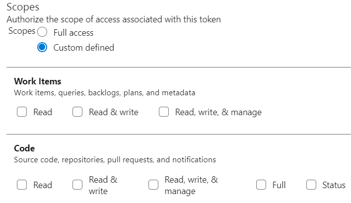 “Personal access tokens” option in the Azure DevOps Security settings menu, used to manage authentication tokens for accessing services like Git, REST APIs, and integrations.