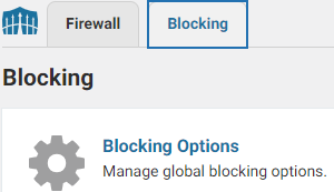 Blocking tab – Wordfence