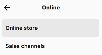 Screenshot of the Square dashboard menu with Online store highlighted