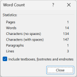 Count characters in a Microsoft Word document or text selection - Human ...